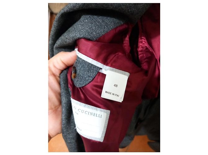 Giacca Brunello Cucinelli in misto cashmere e seta Grigio - vista 6