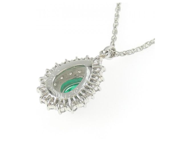 Autre Marque Collana con smeraldo e diamante Pt900 Pt850 Verde - vista 4