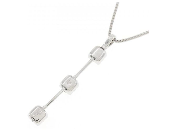 Autre Marque PT850 Platin-Halskette mit 0.30CT Diamant Silber - Ansicht 4