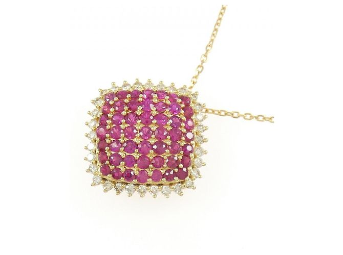 Autre Marque Collana con rubino e diamanti Au750 D'oro - vista 3