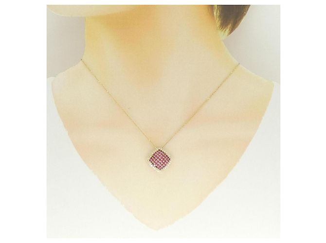 Autre Marque Collana con rubino e diamanti Au750 D'oro - vista 6