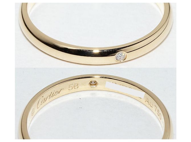 Love Anello da Sposa Cartier 1895 Au750 Diamante Taglia 17 - vista 5