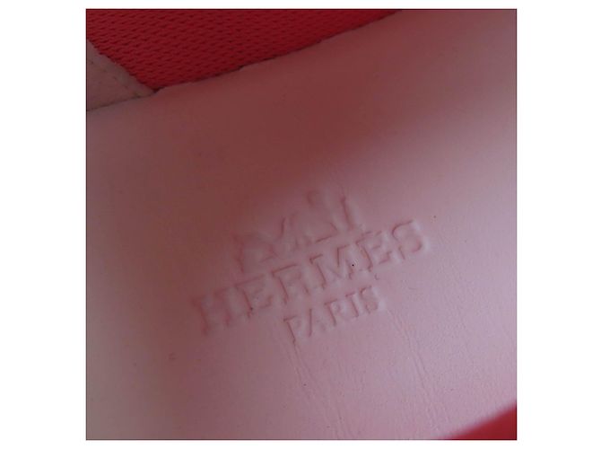 Hermès Hermes Ledersneaker Pink Weiß - Ansicht 10