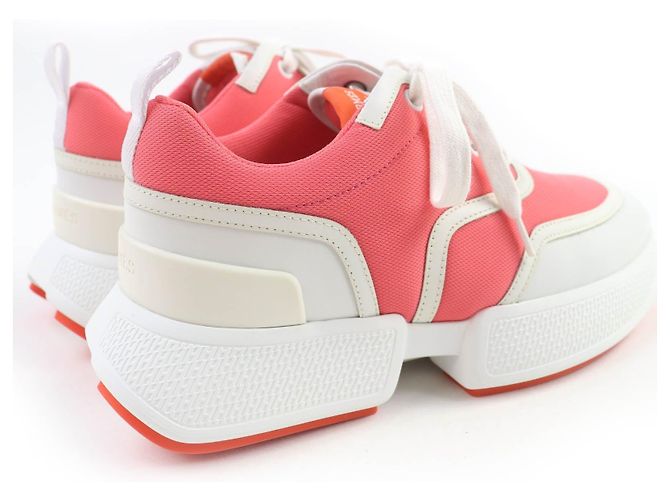Hermès Hermes Ledersneaker Pink Weiß - Ansicht 3