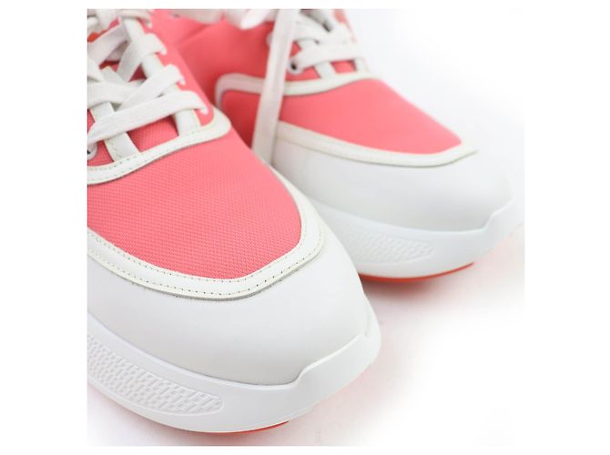 Hermès Hermes Ledersneaker Pink Weiß - Ansicht 8