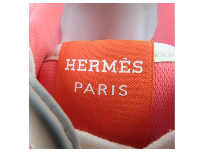 Hermès Hermes Ledersneaker Pink Weiß - Ansicht 9