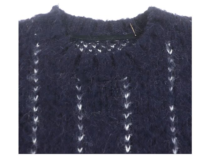 Sacai Jacquard-Strickpullover Blau Marineblau - Ansicht 2
