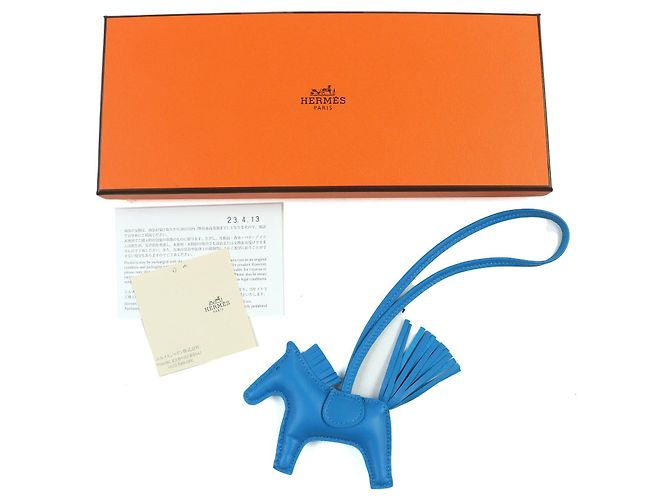 Hermès Hermes Rodeo Charm PM Portachiavi Blu - vista 2