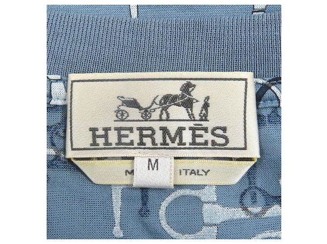 Hermès Camiseta de algodão Hermes Azul Azul claro - vista 4