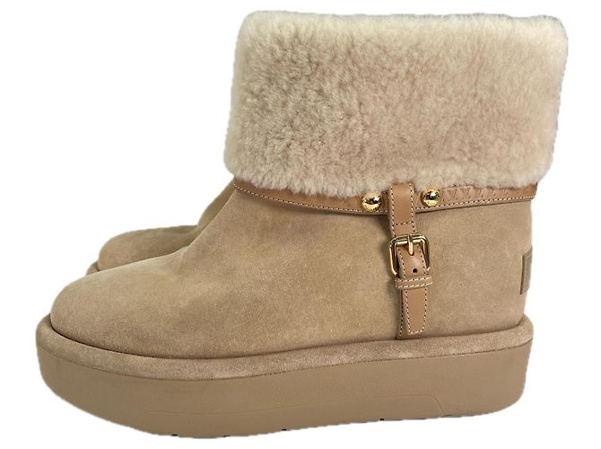 Botines cortos de mouton Louis Vuitton Beige - vista 2