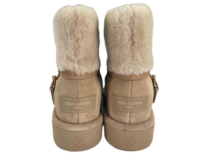 Botines cortos de mouton Louis Vuitton Beige - vista 3