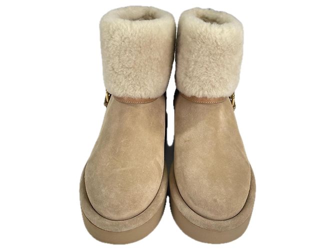 Botines cortos de mouton Louis Vuitton Beige - vista 5
