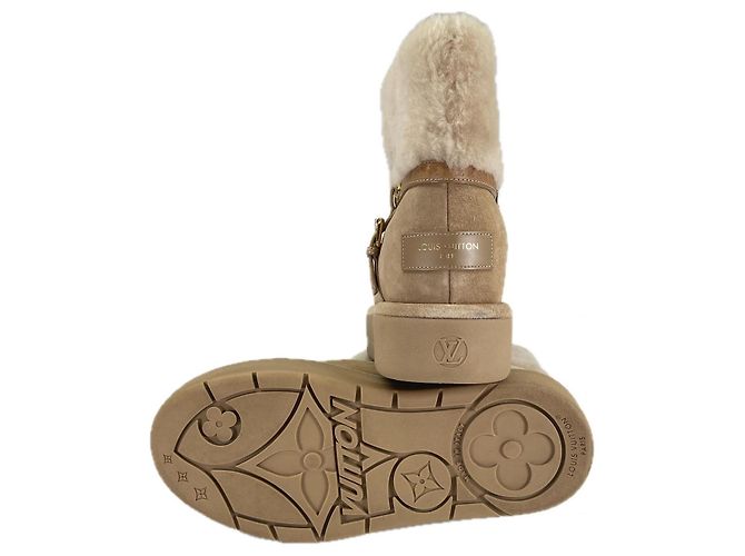 Botines cortos de mouton Louis Vuitton Beige - vista 6