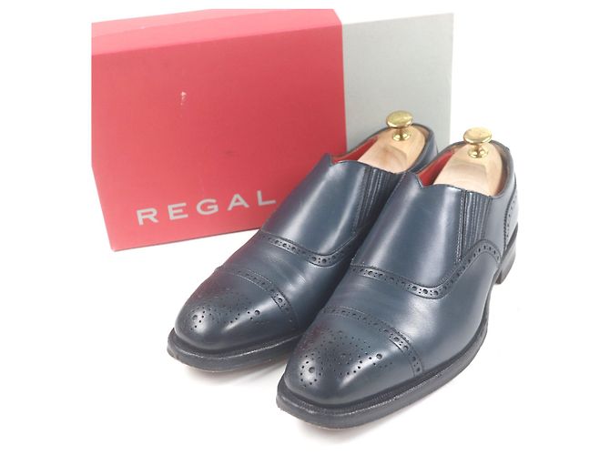 Autre Marque Mocassini Brogue REGAL in pelle pieno fiore Blu Blu navy - vista 2