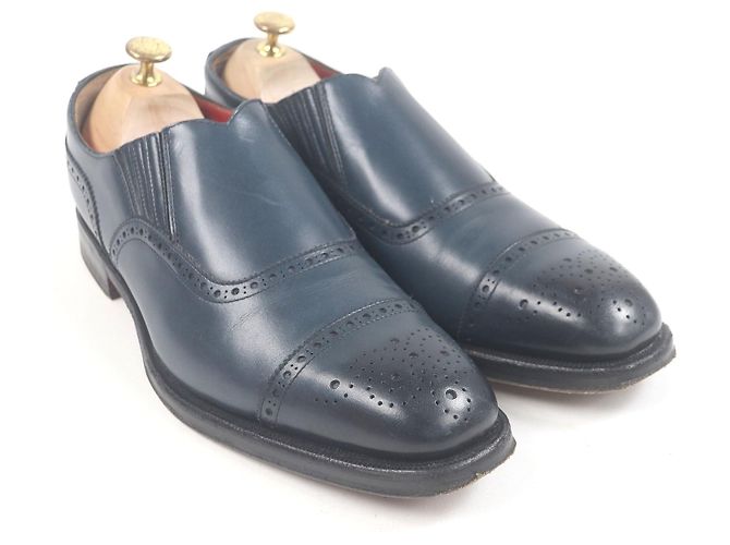 Autre Marque Mocassini Brogue REGAL in pelle pieno fiore Blu Blu navy - vista 3