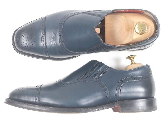 Autre Marque Mocassini Brogue REGAL in pelle pieno fiore Blu Blu navy - vista 4