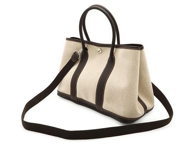 Hermès Borsa Hermes Garden Party TPM Toilè H 2way Marrone - vista 2