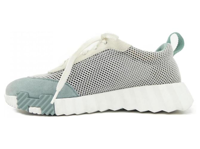 Hermès Sneakers BOUNCING Airy Twill Hermes Bianco Verde - vista 2