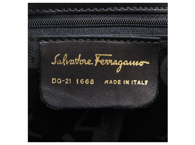 Borsa a tracolla e a mano 2WAY Salvatore Ferragamo in pelle di vitello Nero - vista 16
