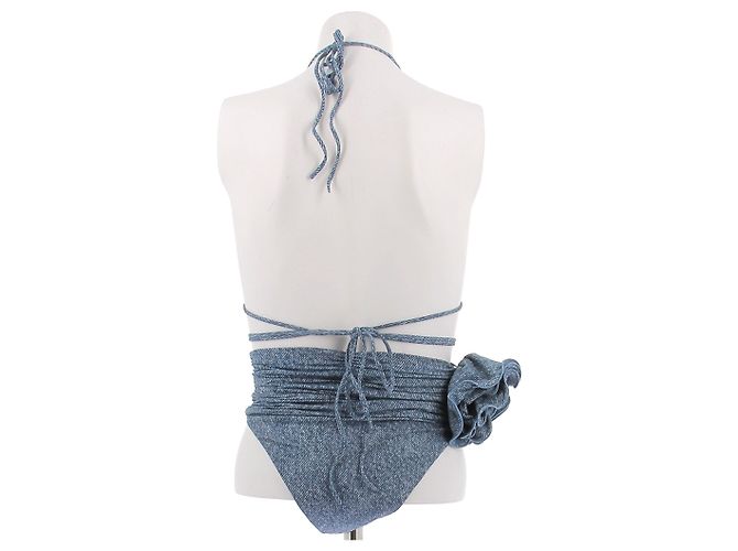 Magda Butrym Bikini estampado denim Azul - vista 2