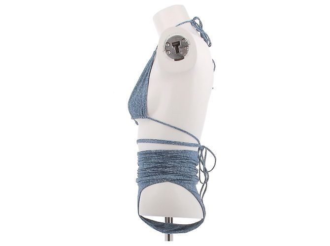 Magda Butrym Bikini estampado denim Azul - vista 3
