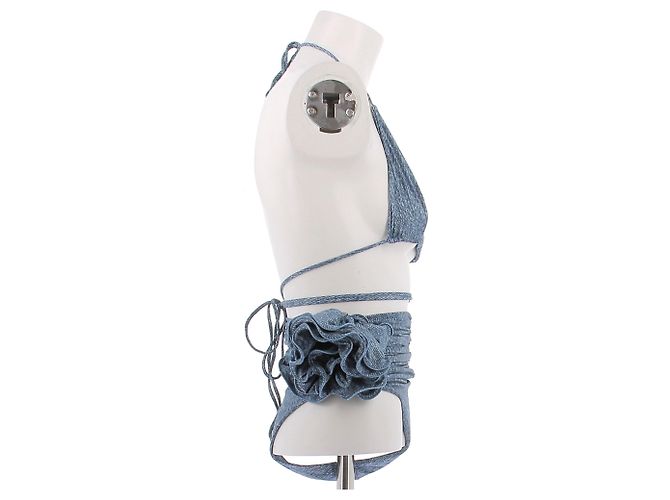 Magda Butrym Bikini estampado denim Azul - vista 4