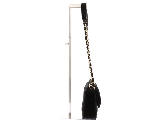 Chanel Borsa a tracolla in velluto trapuntato Nero - vista 3