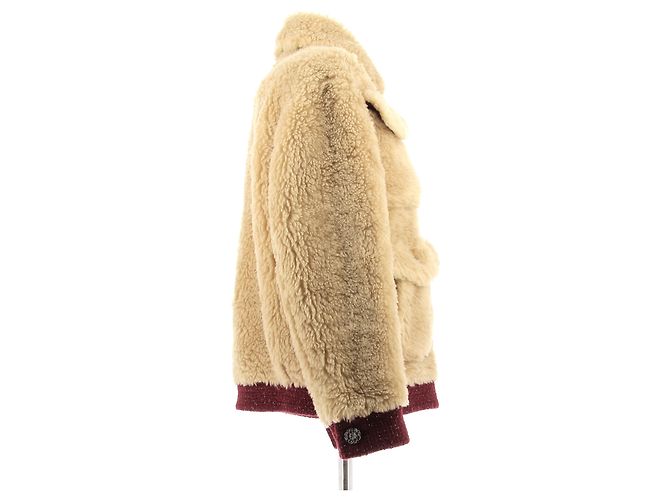 Chanel Strickjacke aus Kunstpelz beige - Ansicht 3