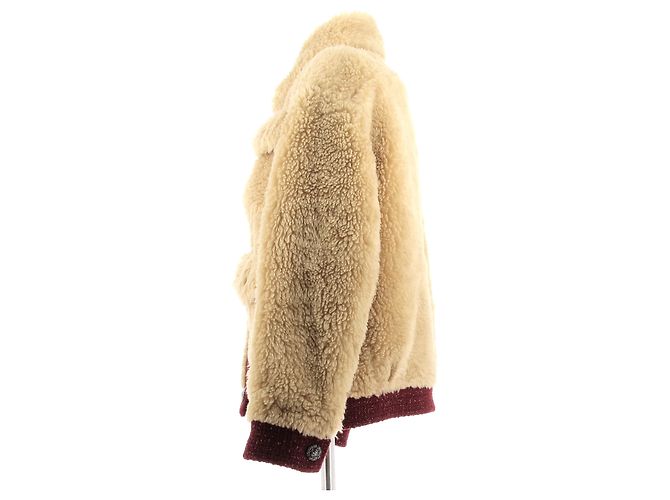 Chanel Strickjacke aus Kunstpelz beige - Ansicht 4