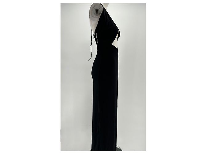 Autre Marque MANURI Langes schwarzes Viscose Kleid - Ansicht 3