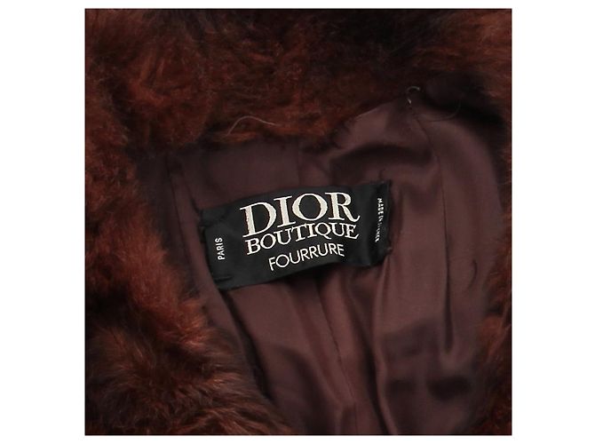 Dior Abrigo largo de piel de conejo Castaño - vista 3