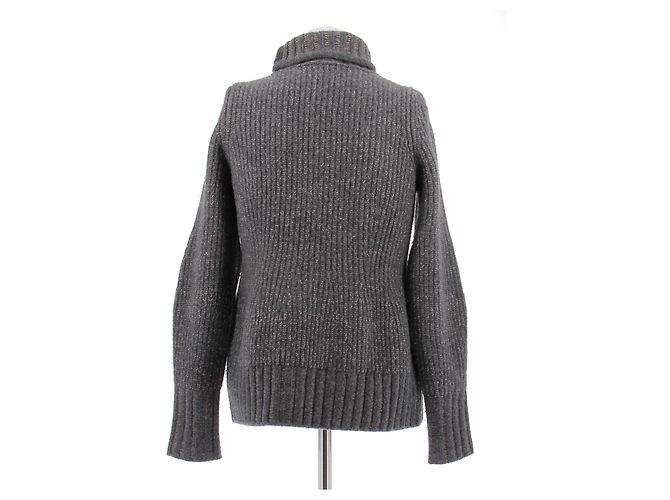 Louis Vuitton Pull à col roulé gris - vue 2
