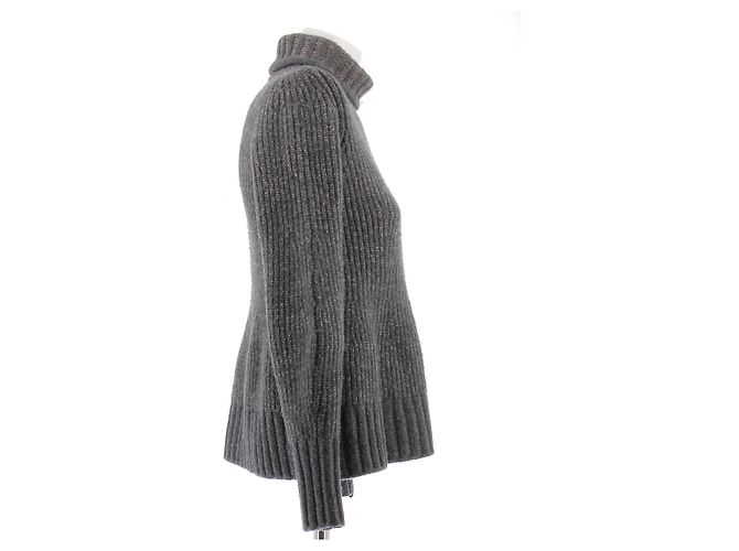 Louis Vuitton Pull à col roulé gris - vue 3