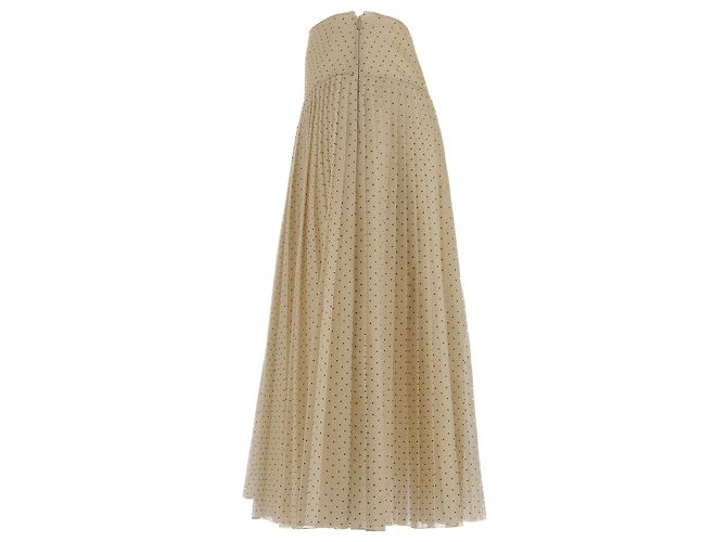 Dior Falda plisada con lunares negros Beige - vista 3