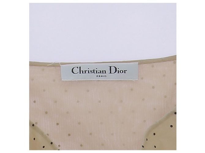Dior Falda plisada con lunares negros Beige - vista 5