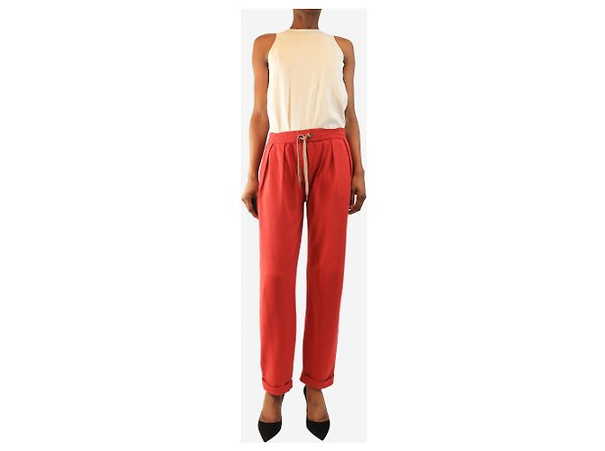 Brunello Cucinelli Red pleated drawstring trousers - size S - view 2