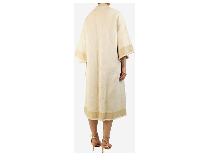 Autre Marque Oversized Kimono-Jacke in Creme - Größe UK 6 Roh - Ansicht 2