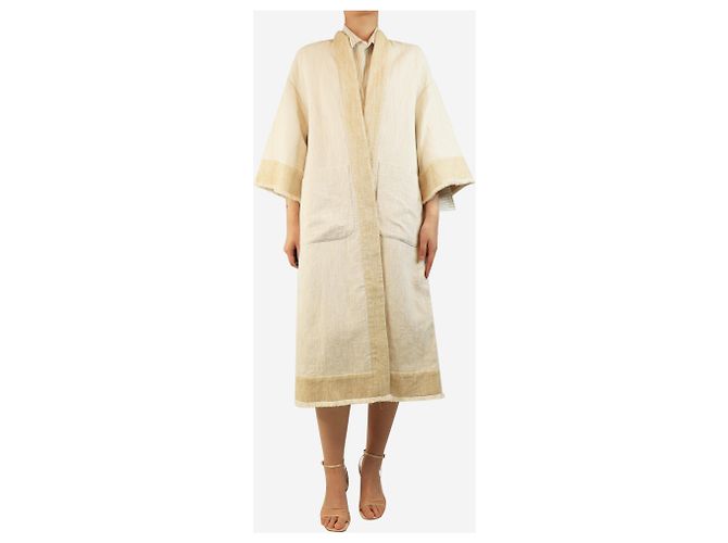 Autre Marque Oversized Kimono-Jacke in Creme - Größe UK 6 Roh - Ansicht 3