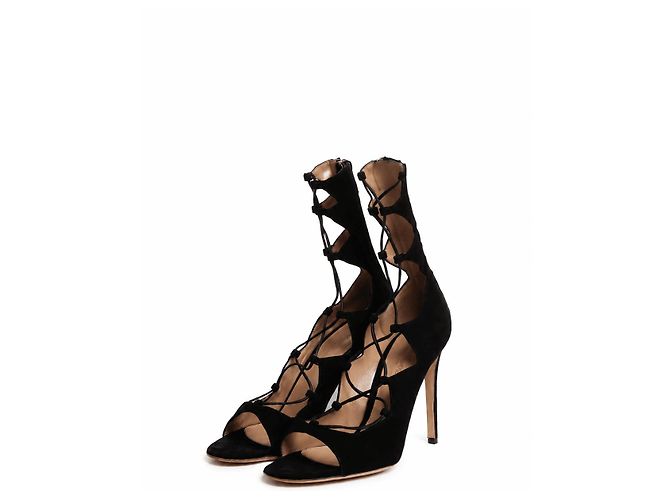 Gianvito Rossi Décolleté con lacci neri - taglia EU 37 (UK 4) Nero - vista 2