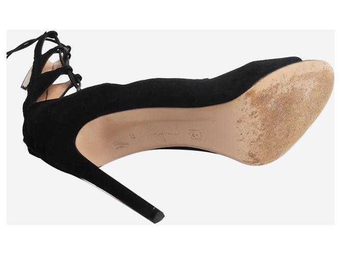 Gianvito Rossi Décolleté con lacci neri - taglia EU 37 (UK 4) Nero - vista 3