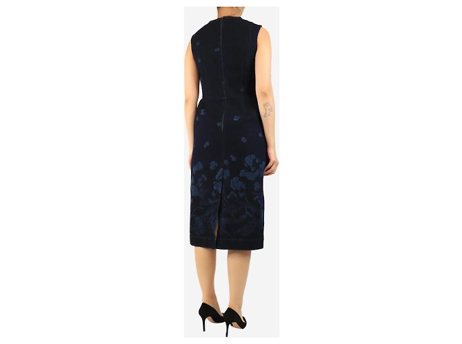 Erdem Vestido midi de denim Elena con estampado floral azul - talla UK 10 - vista 2