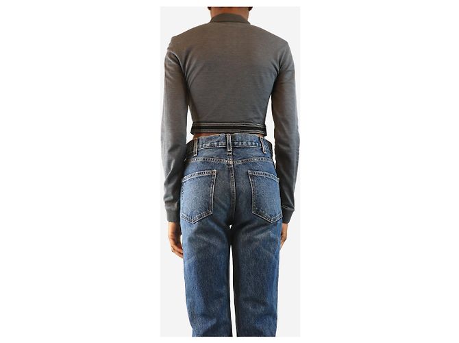 Loewe Graues Cropped-Poloshirt - Größe XS - Ansicht 2