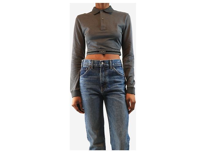Loewe Graues Cropped-Poloshirt - Größe XS - Ansicht 3
