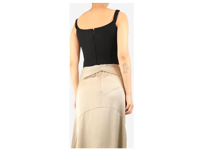 Khaite Black Audra Crop Top - Größe UK 10 Schwarz - Ansicht 2