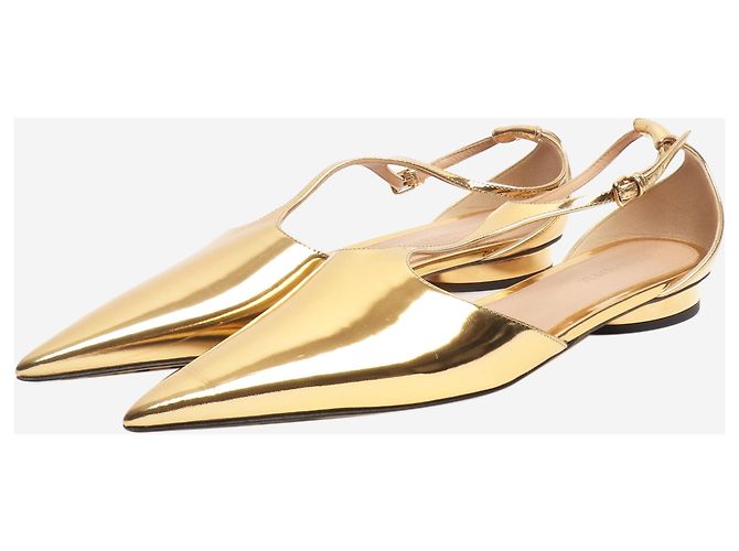 Bottega Veneta Ballerine Gold Rocket T-Bar - taglia EU 38 D'oro - vista 2