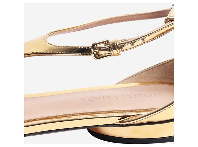 Bottega Veneta Ballerine Gold Rocket T-Bar - taglia EU 38 D'oro - vista 5
