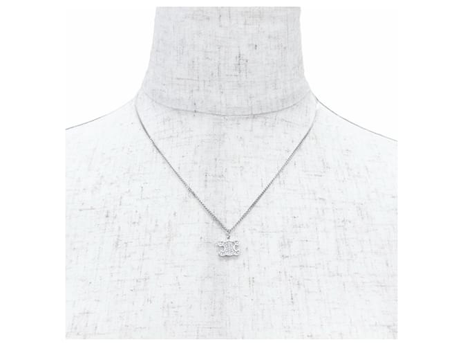 Céline Collar Triomphe Rhinestone Celine Plata - vista 3