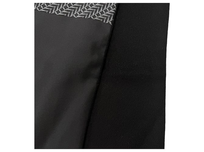 Hermès HERMES Seiden-Angora-Schal mit Fransen Braun Schwarz - Ansicht 4