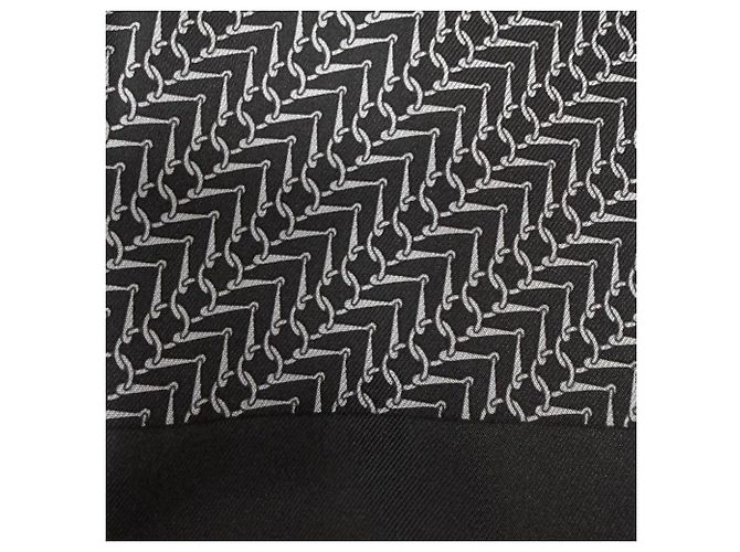Hermès HERMES Seiden-Angora-Schal mit Fransen Braun Schwarz - Ansicht 6