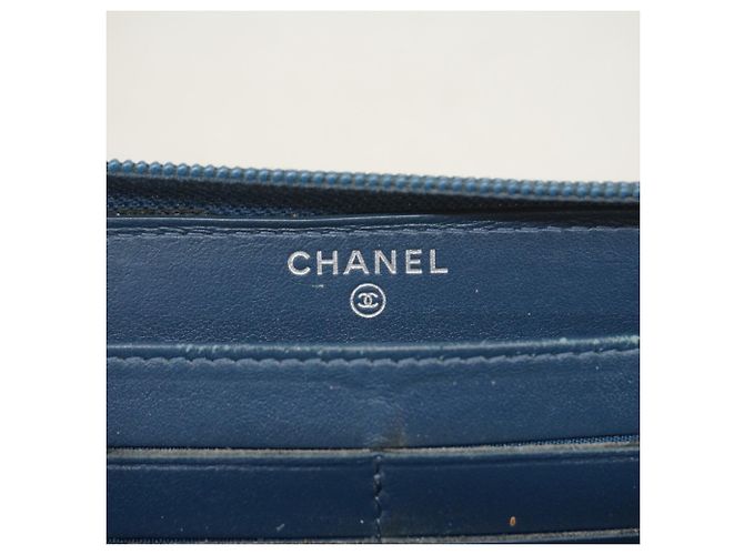 Chanel Boy Long Wallet in Navy Marineblau - Ansicht 4